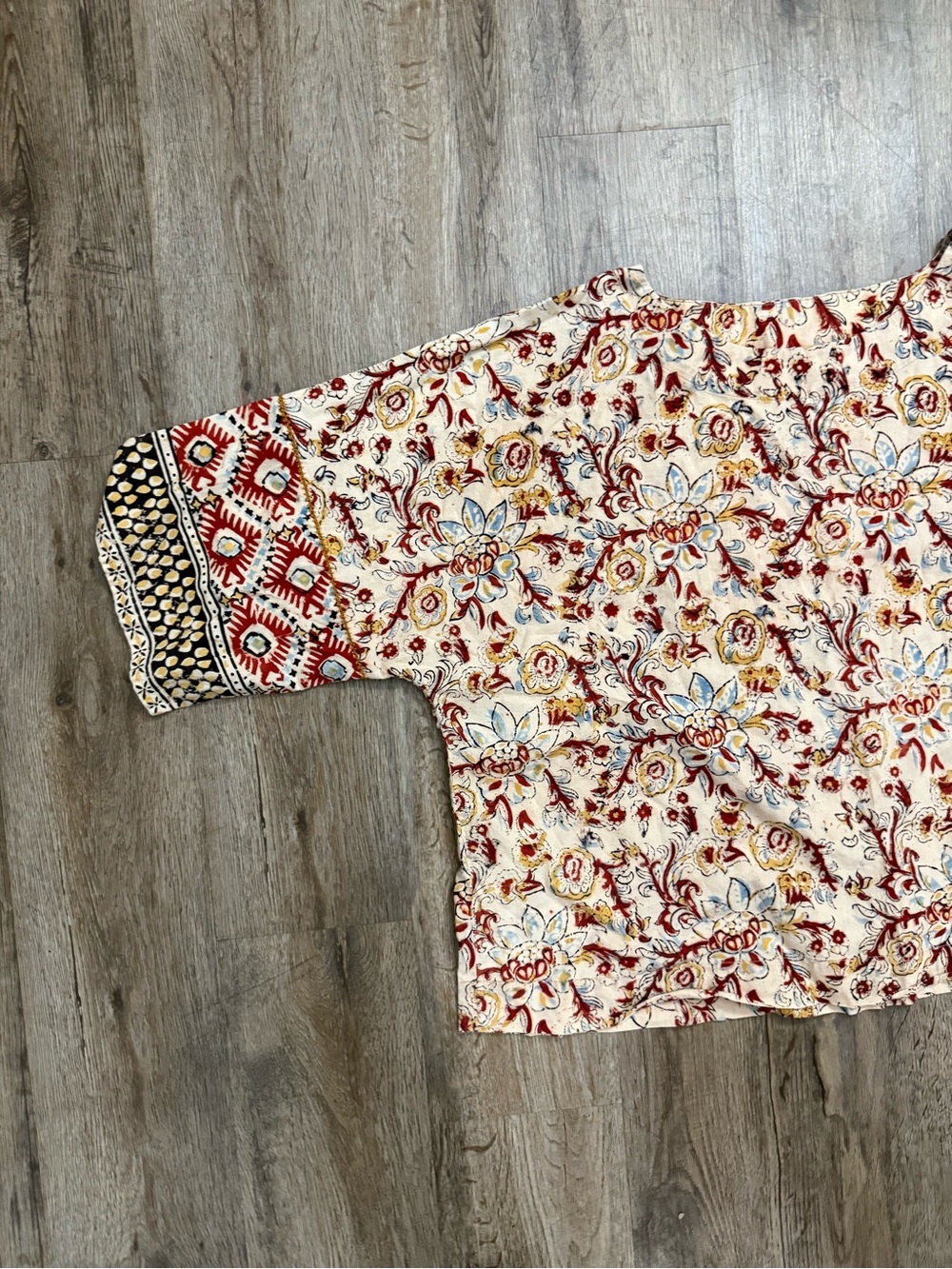 Pure Jill • J. Jill • Organic Cotton Kalamkari Boatneck Kimono Top - Picture 3 of 12